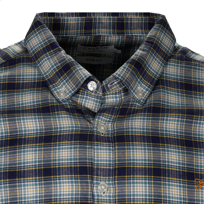 Farah Cotton Tartan Check Shirt Green Blue Yellow