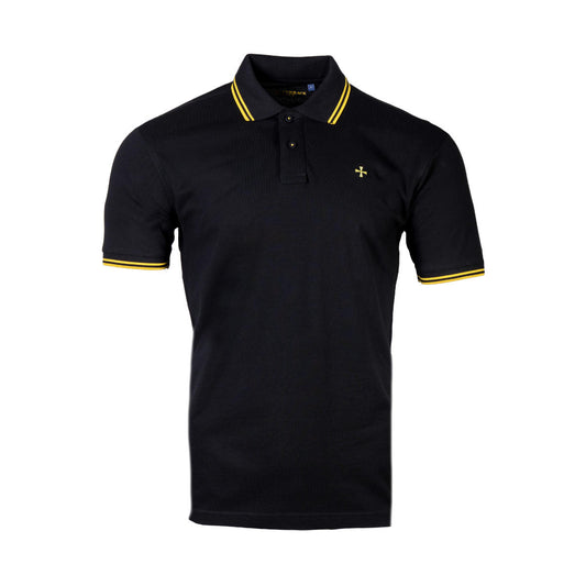 Terrace Cult Pique Twin Tipped Polo Shirt Black / Yellow