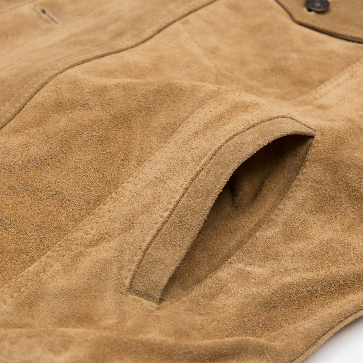 Adaptor Clothing Suede Trucker Jacket Caramel