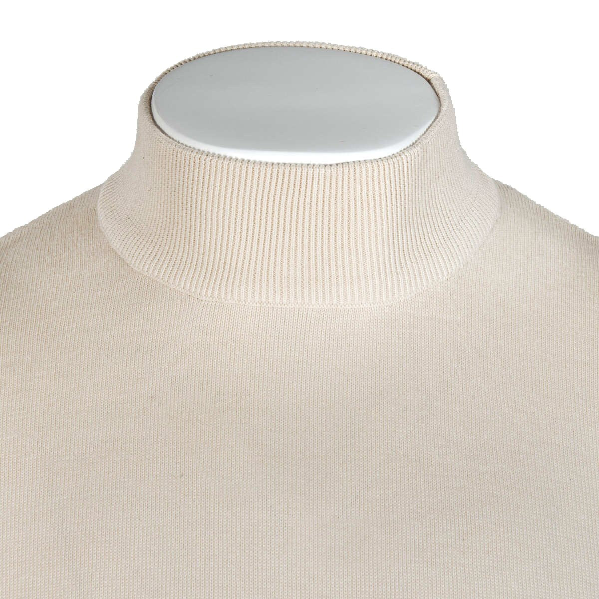 Gabicci Vintage Plain Knit Turtle Neck Pullover Cream