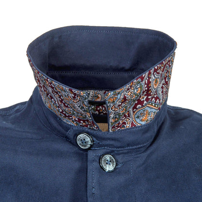 Gabicci Vintage Paisley Lined Raincoat Mid Blue