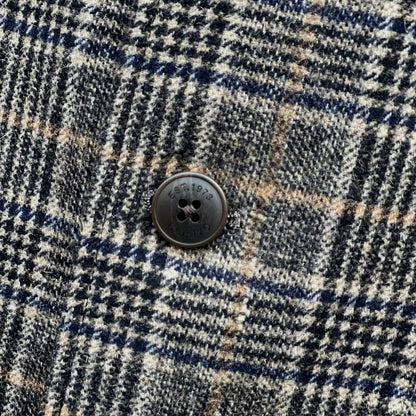 Gabicci Vintage Velvet Collar Wool Mix Check Overcoat