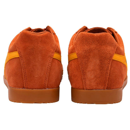 Gola Harrier Classic Twin Stripe Suede Trainer Orange / Sun