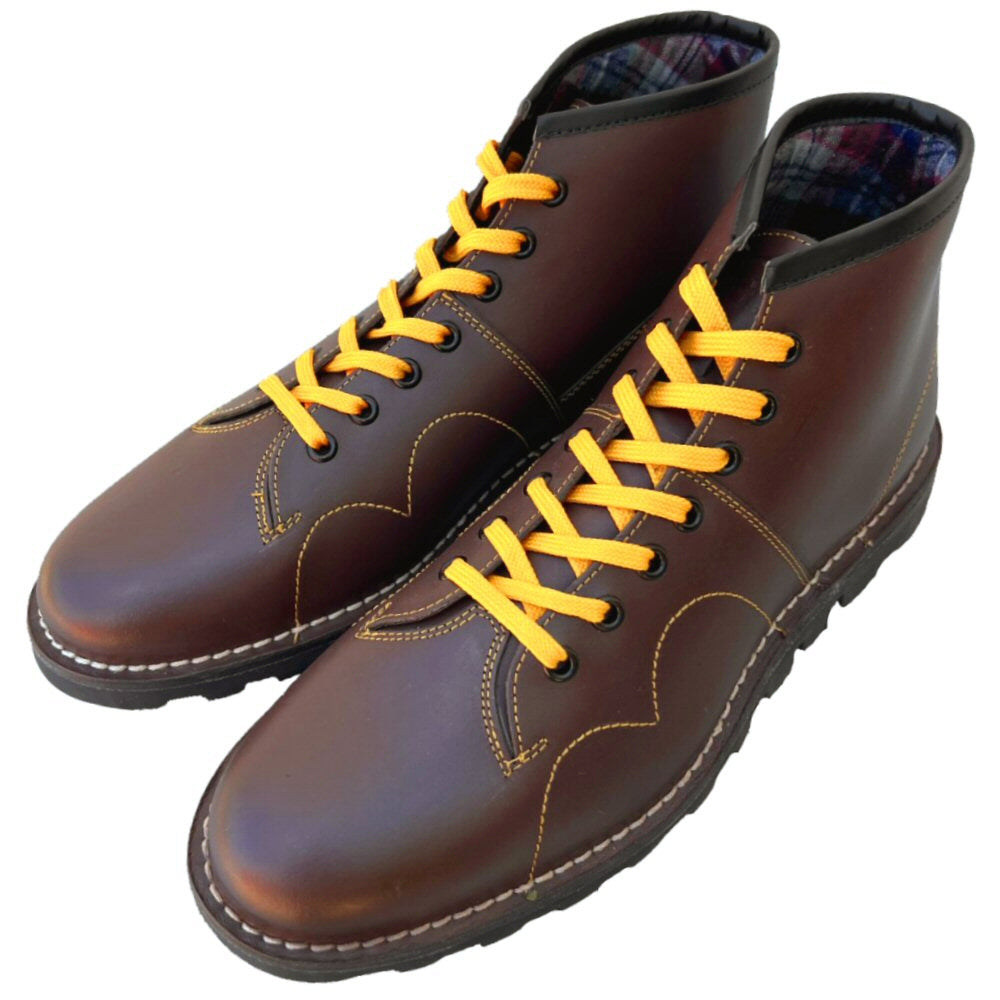 Grafters Retro Treaded Sole Leather Monkey Boots Wine