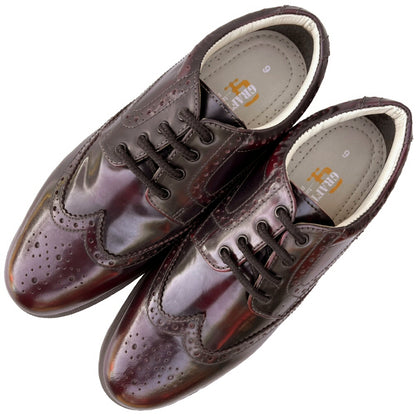 Grafters Retro Cushioned Sole Leather Brogue Shoe Oxblood