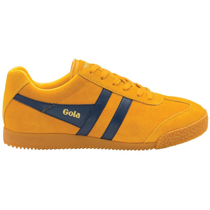 Gola Harrier Classic Twin Stripe Suede Mens Trainer Sun / Navy