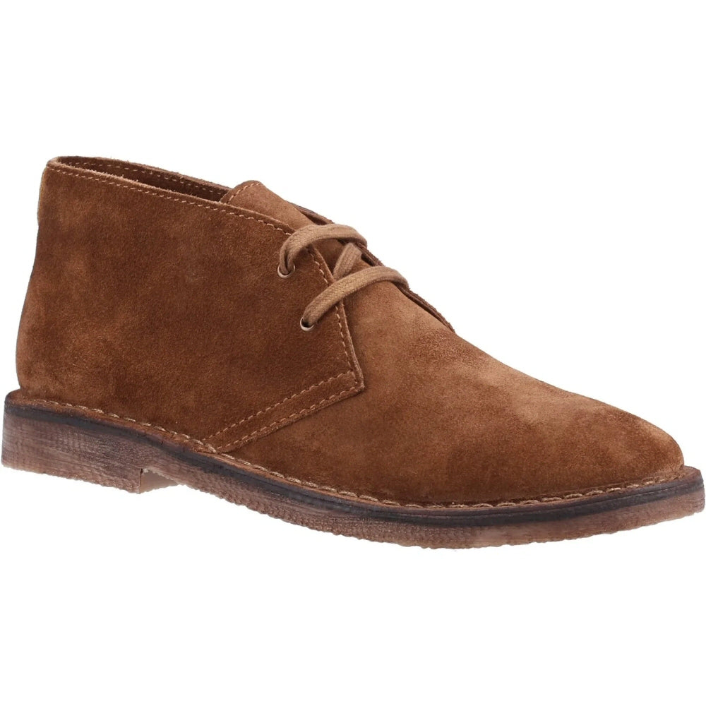 Hush Puppies Samuel Classic 2 Hole Suede Desert Boots Tan