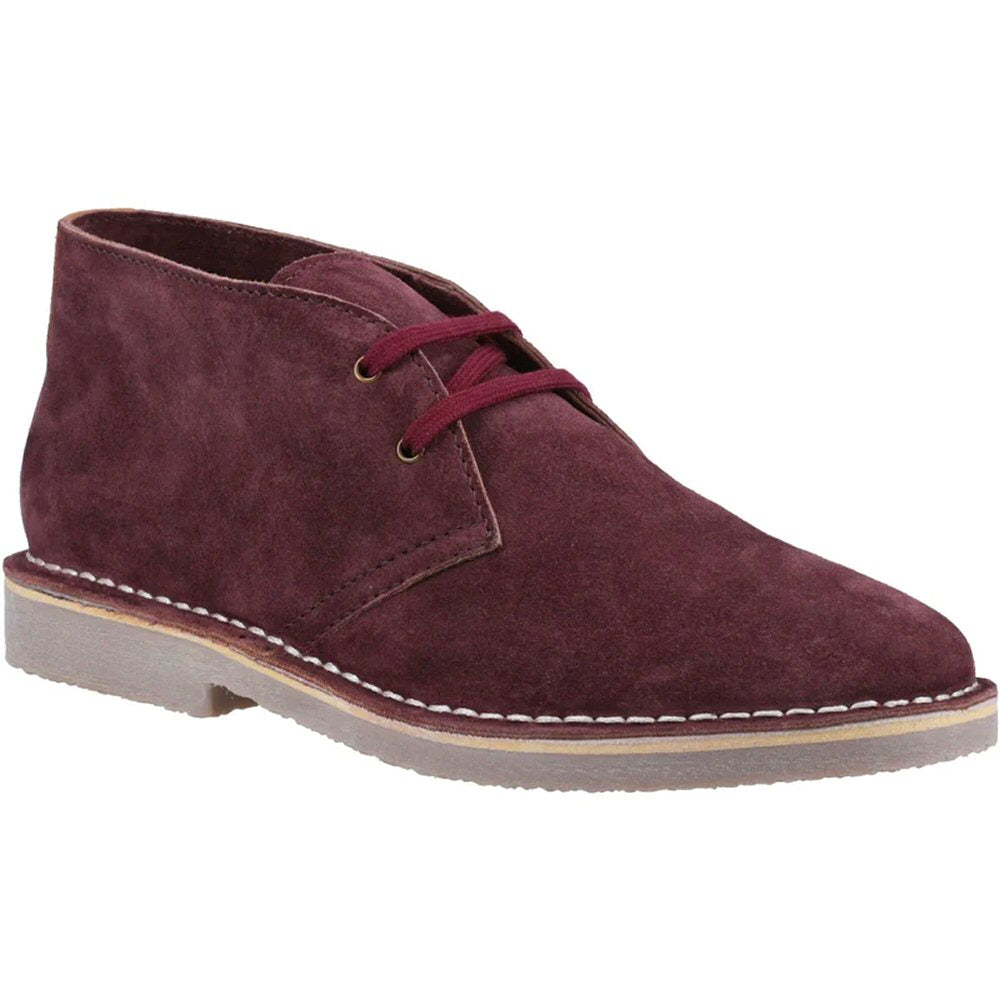 Hush Puppies Samuel Classic 2 Hole Suede Desert Boots Wine