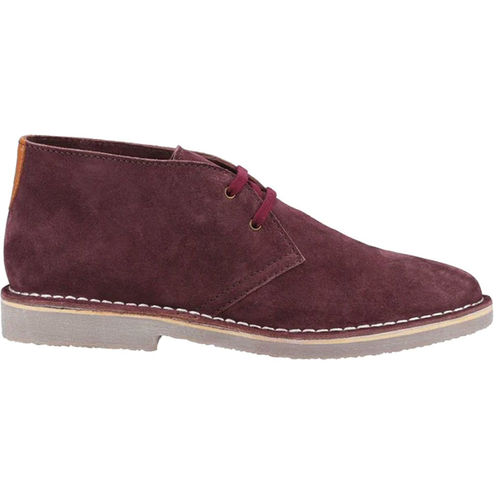 Hush Puppies Samuel Classic 2 Hole Suede Desert Boots Wine