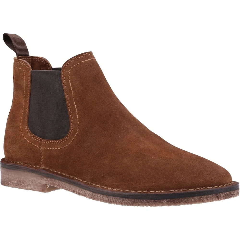 Hush Puppies Shaun Slip-On Suede Chelsea Desert Boots Tan