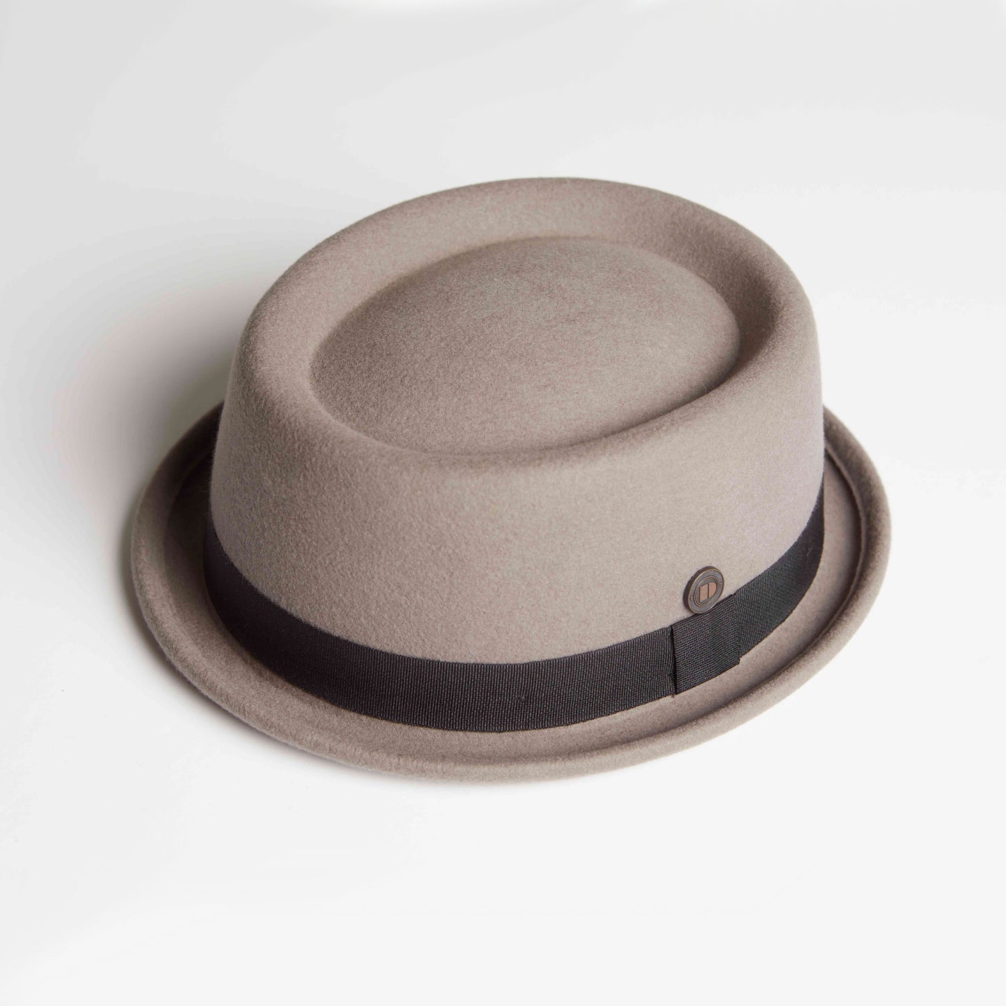 Dasmarca Rude Boy Narrow Brim 100% Wool Felt Trilby Pork Pie Hat Smoke