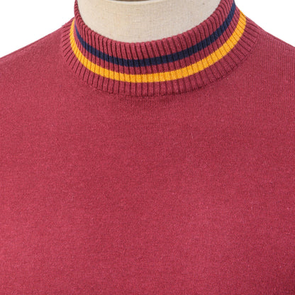 Art Gallery Haye Tipped Turtle Neck Knit Wine (Navy / Must)