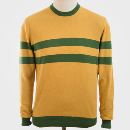 Art Gallery Scene Stripe Crew Neck Knit Mustard