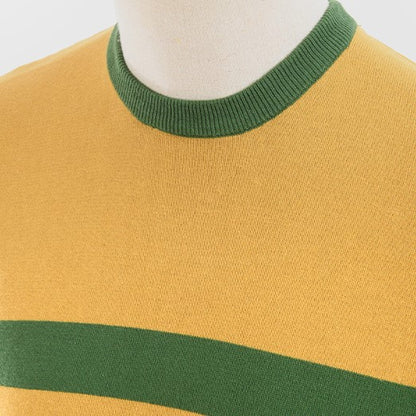 Art Gallery Scene Stripe Crew Neck Knit Mustard