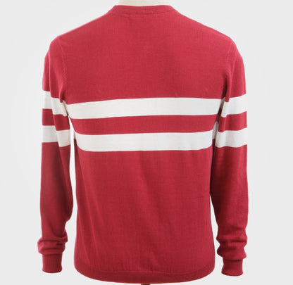 Art Gallery Scene Stripe Crew Neck Knit Red