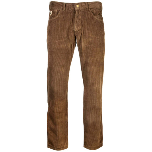Lois Jumbo Cord Button Fly Corduroy Trousers Brown
