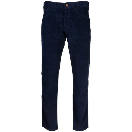 Lois Jumbo Cord Button Fly Corduroy Trousers Navy