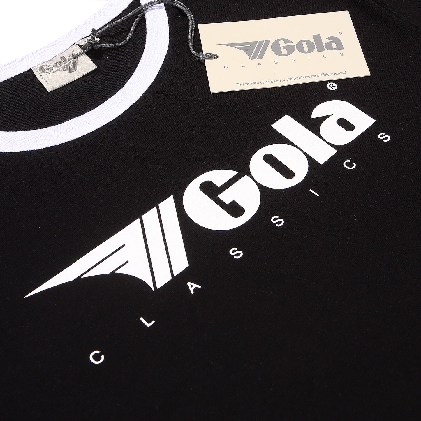 Gola Classic Logo Ringer T Shirt Black