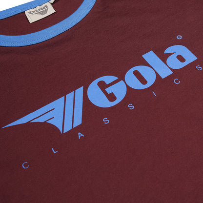 Gola Classic Logo Ringer T Shirt Burgundy