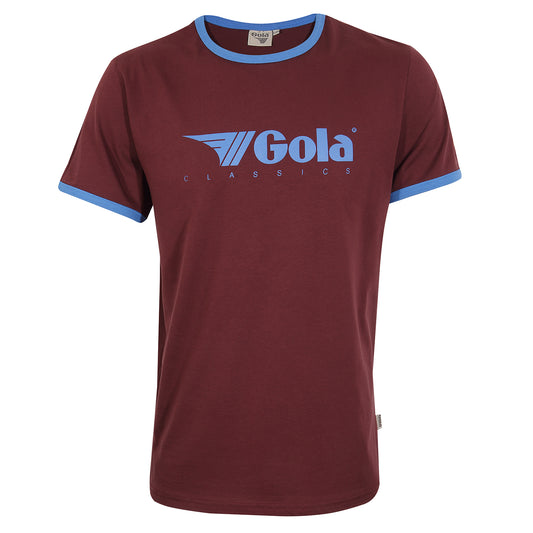 Gola Classic Logo Ringer T Shirt Burgundy