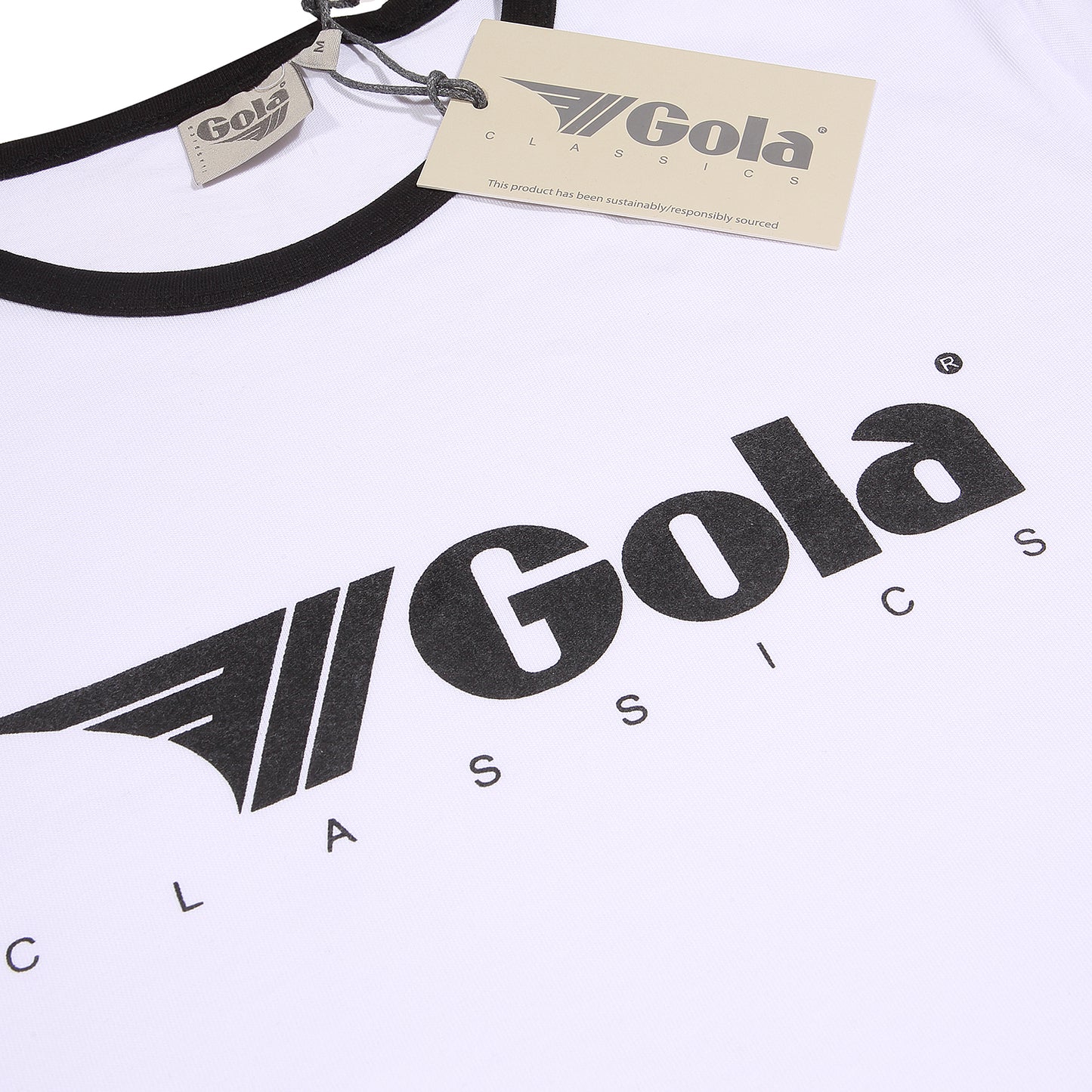 Gola Classic Logo Ringer T Shirt White