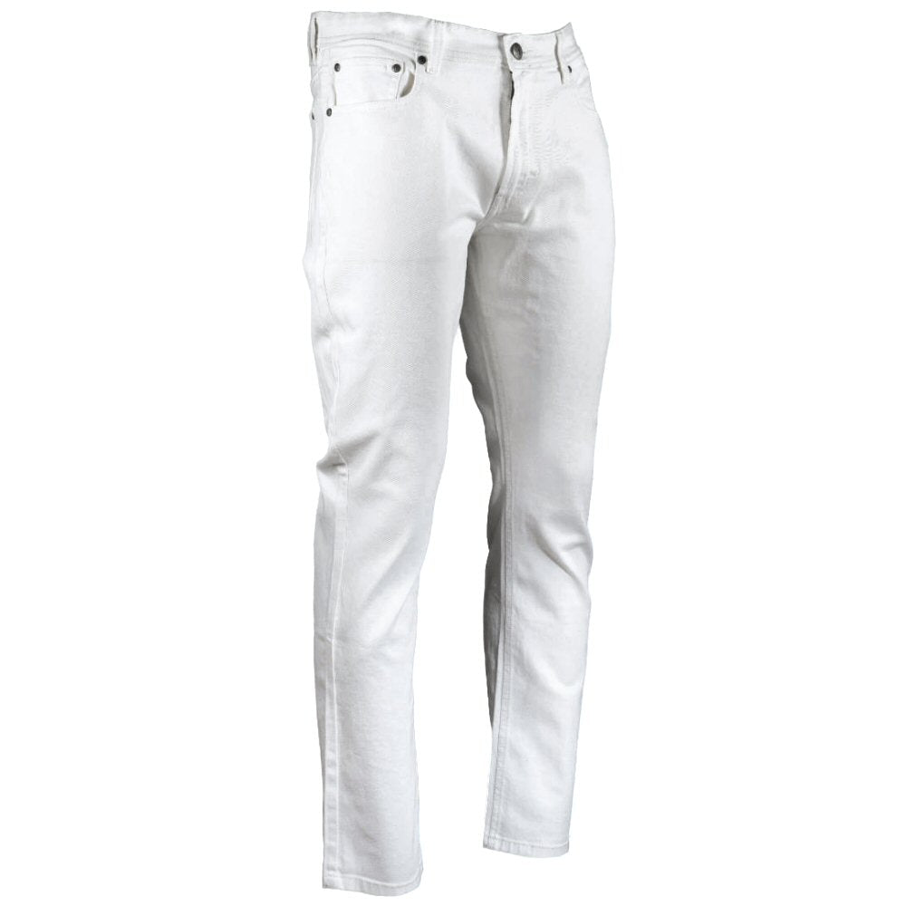 Mish Mash Mens Tapered Leg Jeans Off White