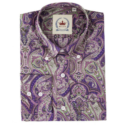 Relco Paisley Long Sleeve Shirt Purple