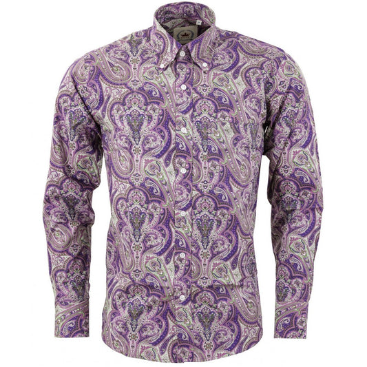 Relco Paisley Long Sleeve Shirt Purple
