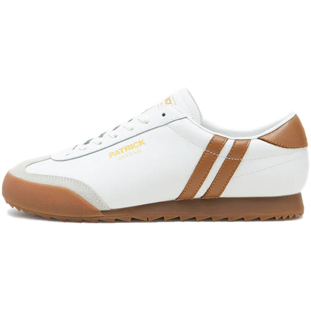 Patrick Bergan Leather Retro Trainer White / Tan