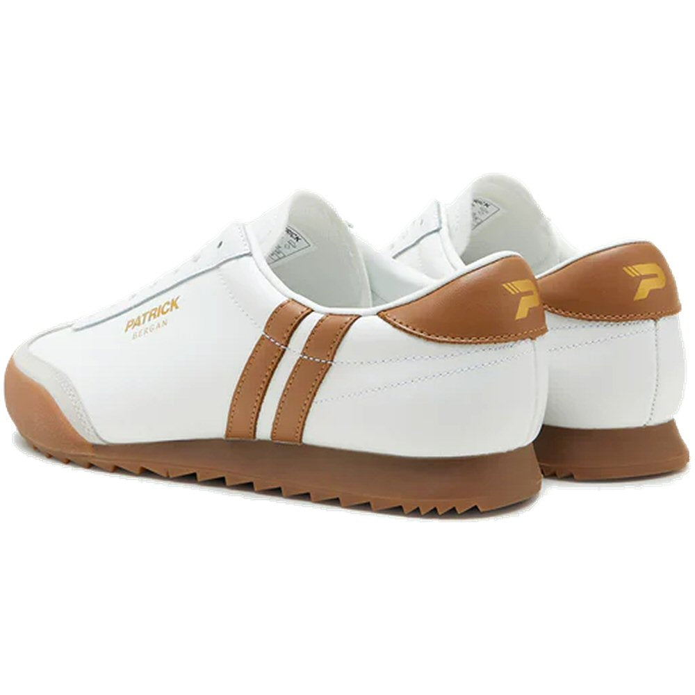 Patrick Bergan Leather Retro Trainer White / Tan