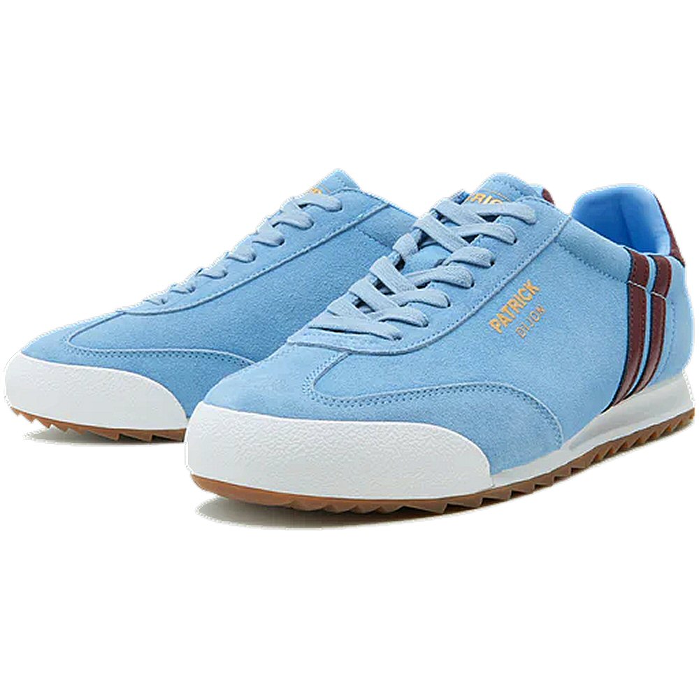 Patrick Rio Suede Trainer Sky Blue / Burgundy