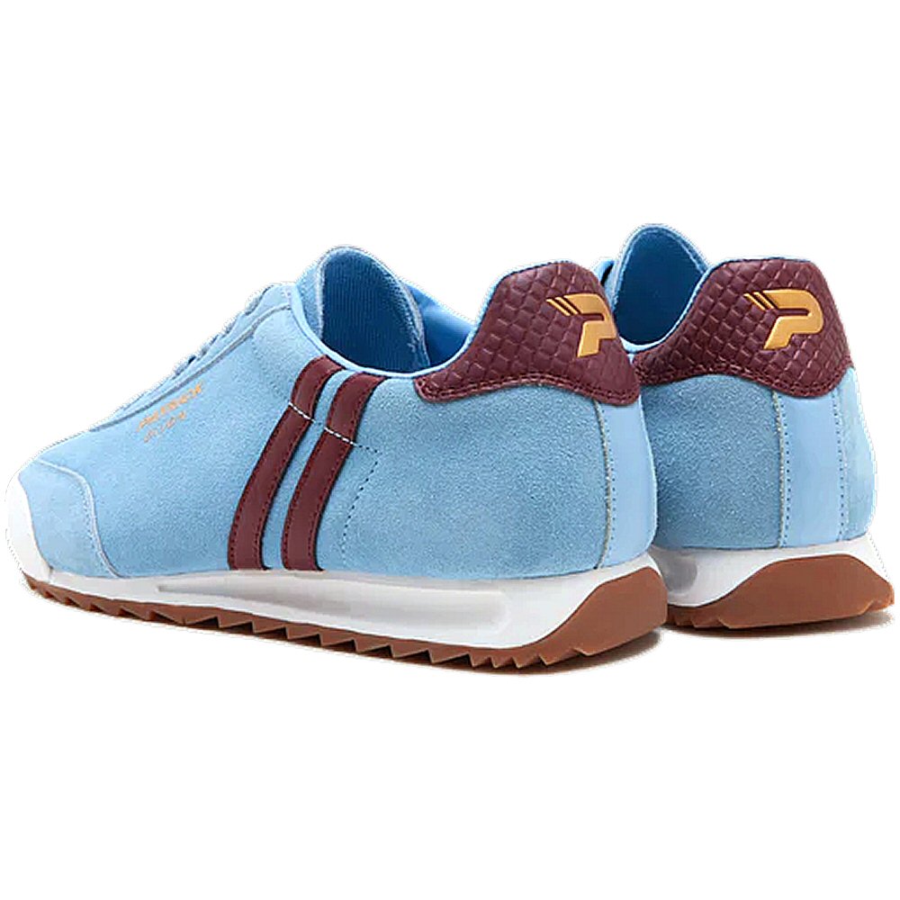 Patrick Rio Suede Trainer Sky Blue / Burgundy