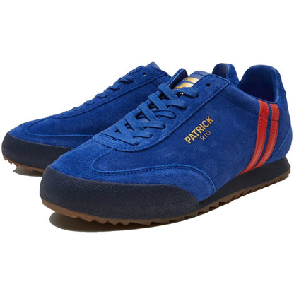 Patrick Rio Suede Trainer Royal Blue / Red