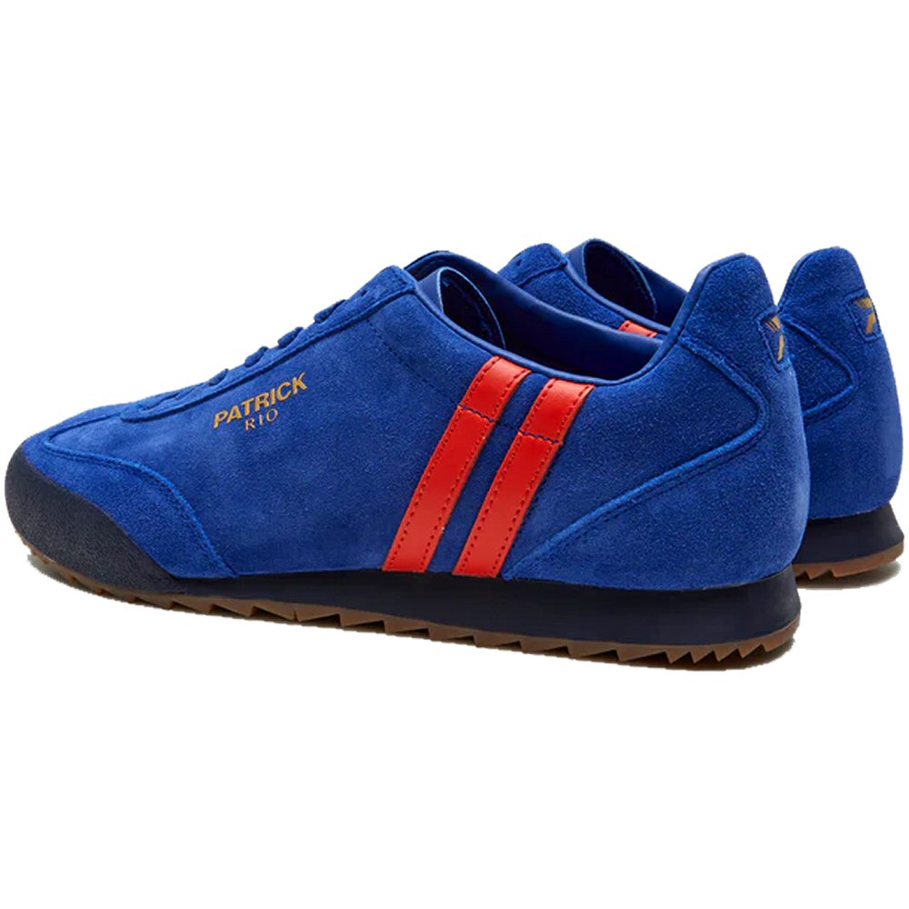 Patrick Rio Suede Trainer Royal Blue / Red