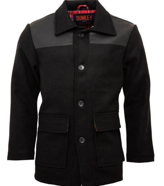 Relco Wool Mix Donkey Jacket Black