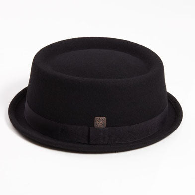 Dasmarca Rude Boy Narrow Brim 100% Wool Felt Trilby Pork Pie Hat Black