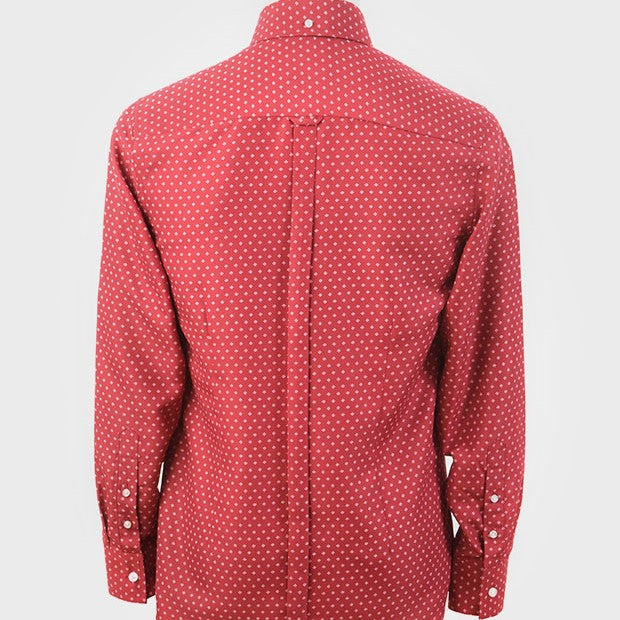 Art Gallery Mens Long Sleeve Diamond Pattern Shirt Wine