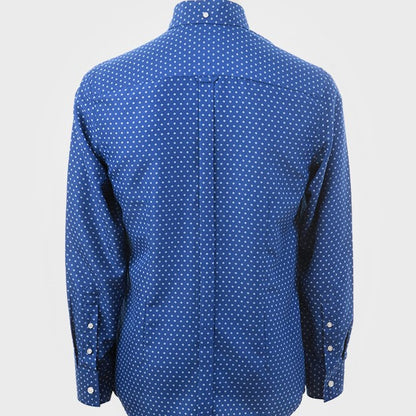 Art Gallery Mens Long Sleeve Diamond Pattern Shirt Blue