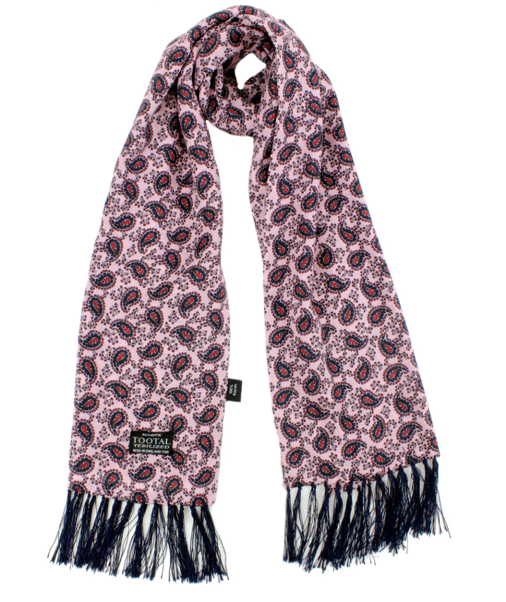 Tootal Pink Paisley Print Rayon Scarf