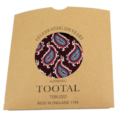 Tootal Paisley Print Rayon Tassled Scarf Burgundy