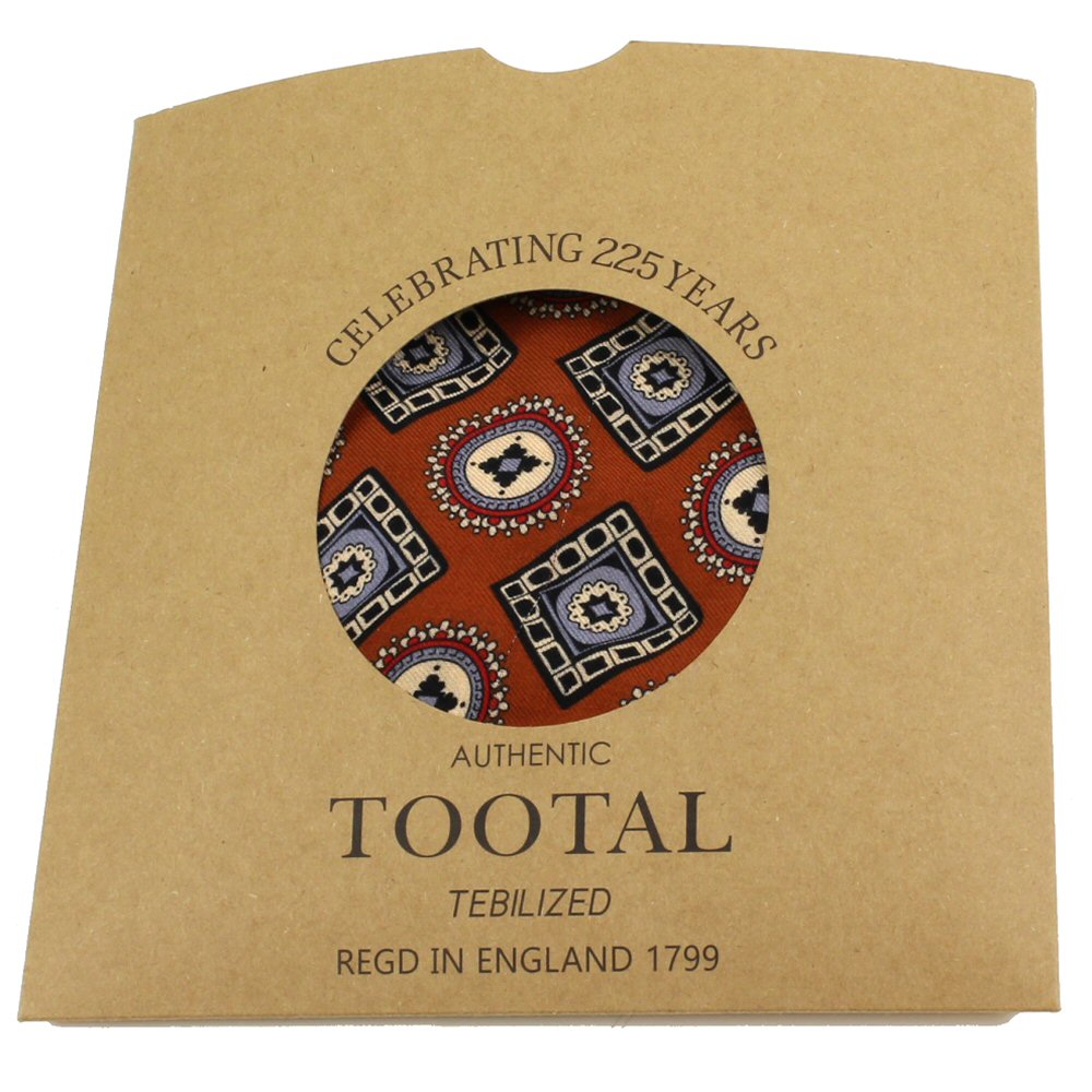 Tootal Geometric Print Rayon Tassled Scarf Bronze