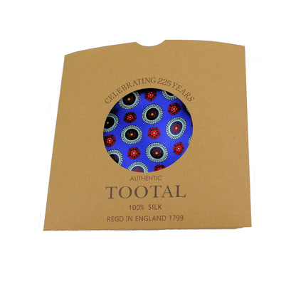 Tootal Roses Motif 100% Silk Scarf Royal Blue