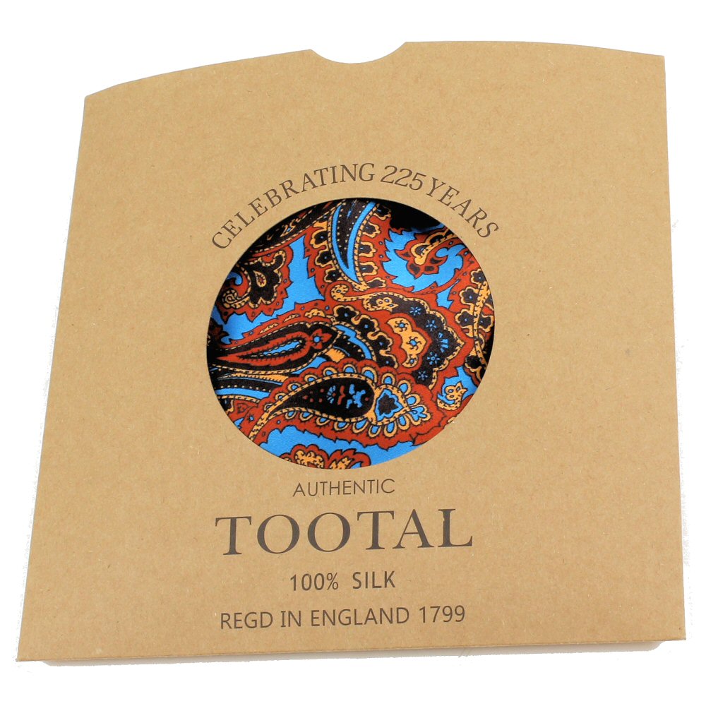 Tootal Large Paisley 100% Silk Tassled Scarf Tan