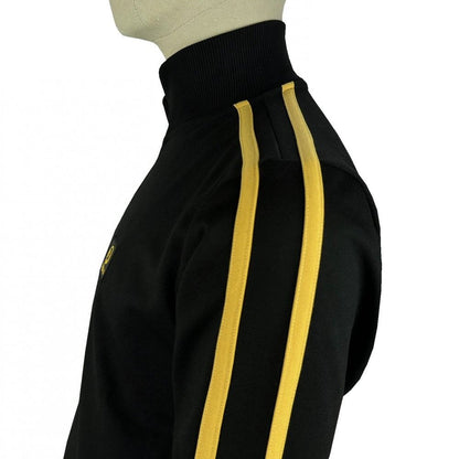 Trojan Records Contrast Zip Sleeve Stripe Track Top Black