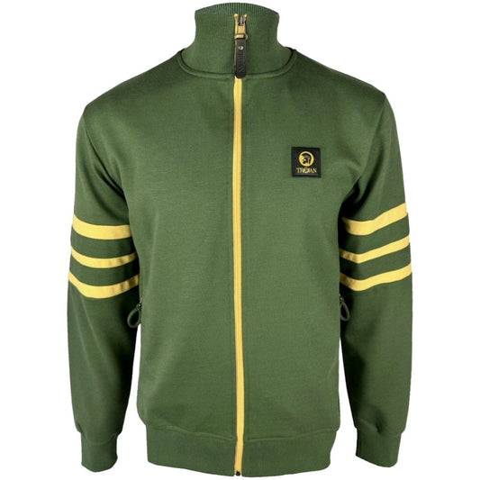 Trojan Records Sleeve Stripe Track Top Olive Green