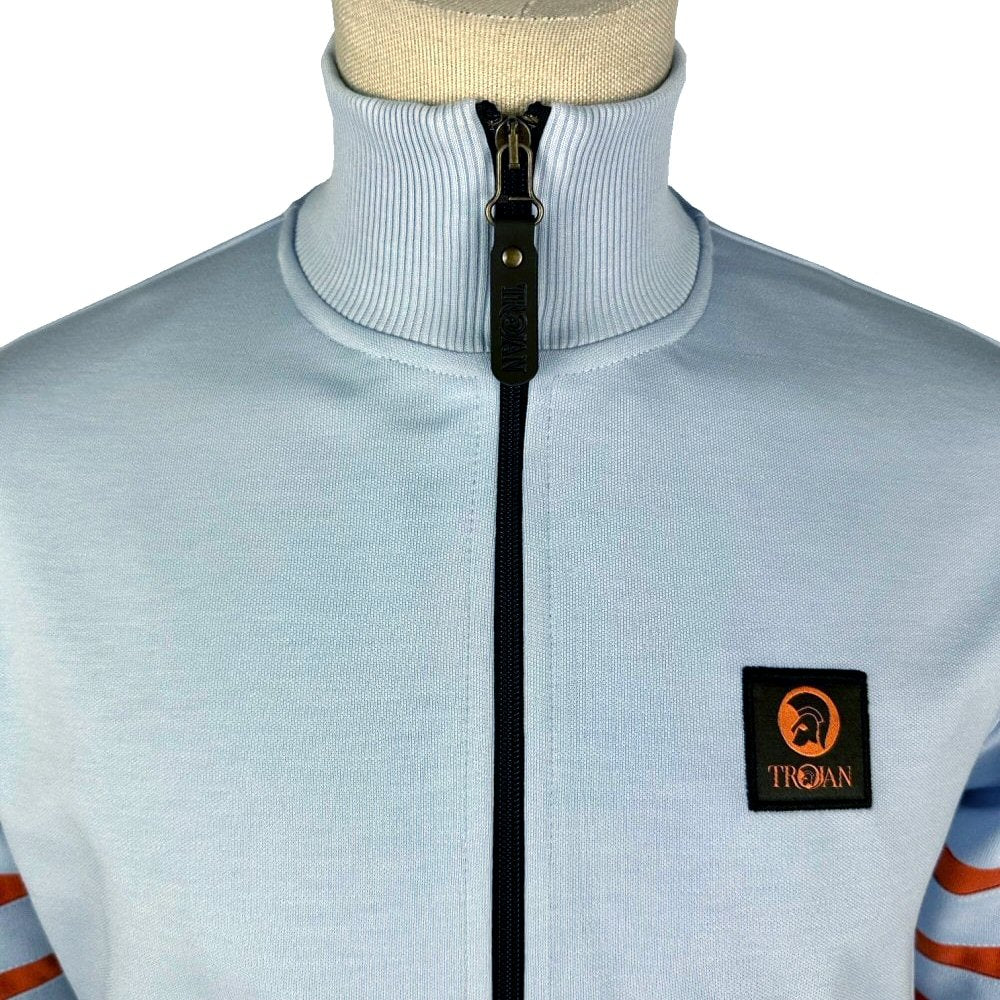 Trojan Records Sleeve Stripe Track Top Powder Blue