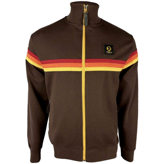 Trojan Records Retro Stripe Track Top Chocolate