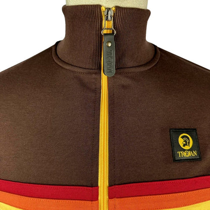 Trojan Records Retro Stripe Track Top Chocolate