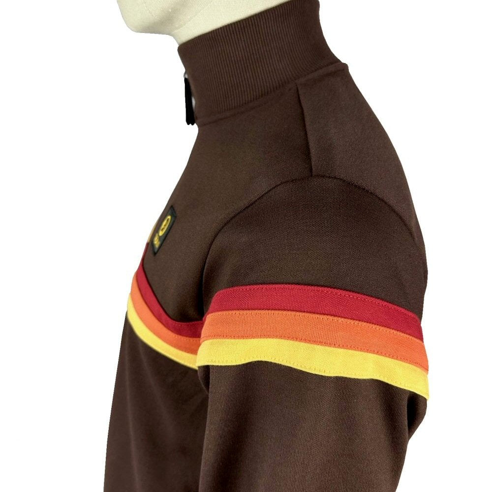 Trojan Records Retro Stripe Track Top Chocolate