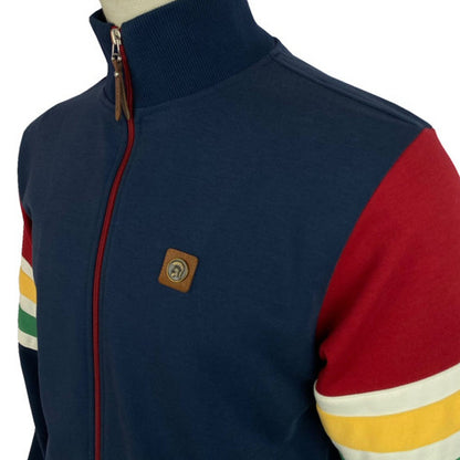 Trojan Records Marley Stripe Sleeve Panel Track Top Navy